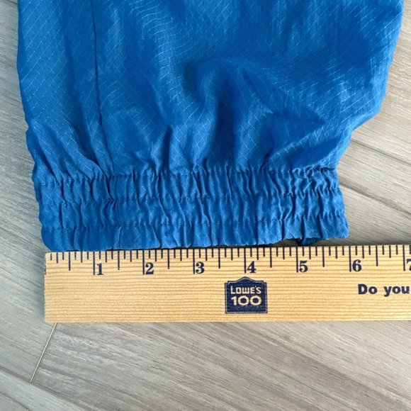 Vintage‎ Adidas Trefoil Teal M Nylon Track Joggers Windbreaker Pants Side Zip - Picture 9 of 12